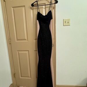Elegant Black and Gold Evening Gown